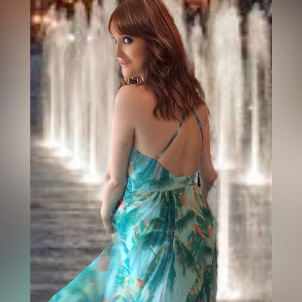 Turquoise Tropical Gown, Small - Picture 4 of 11